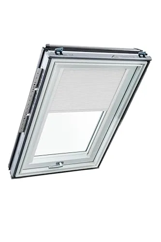 Roto Faltstore ZFA für Dachfenster - Plissee in Weiß, Größe 094/160 - Plissee für Roto Dachfenster (Designo R6/R8, i8, Classic K 64/84) bietet optimalen Sichtschutz und reguliert das Tageslicht nach Wunsch. Hochwertiger Plisseestoff aus 100% Polyester für lange Haltbarkeit.
