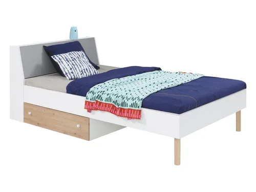 Beautysofa Jugendbett FIGO, 90x200 - Modernes Design mit Stauraum - Betten für Jugendzimmer, modernes Design mit integrierter Schublade und Kopfstützen-Staufach für zusätzlichen Stauraum und ein stilvolles Ambiente.