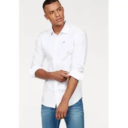 TOMMY HILFIGER JEANS TJM Shirt Hemd Slim Fit - Freizeithemden & Shirts, atmungsaktives Slim Fit Hemd aus Baumwolle mit Stretch für optimalen Komfort und Stil bei jeder Gelegenheit.