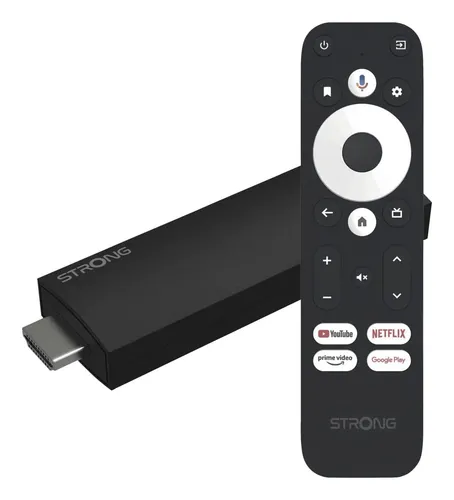 Strong Leap UNA Ultimate Android TV Streaming-Stick - Schwarz - Media Player mit 2K Videoauflösung, integriertem Google Assistant und benutzerfreundlicher Navigation für grenzenloses Entertainment.