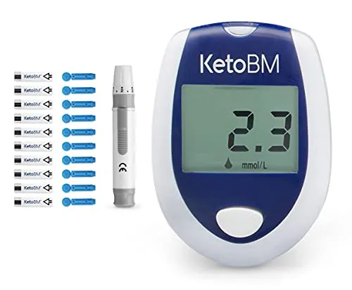 KetoBM Blut-Keton-Meter-Kit für Keto-Diät-Tests - Blutzuckermessgeräte – Komplettes Testkit für präzise und schmerzfreie Ketonmessungen, ideal für Keto-Diäten.