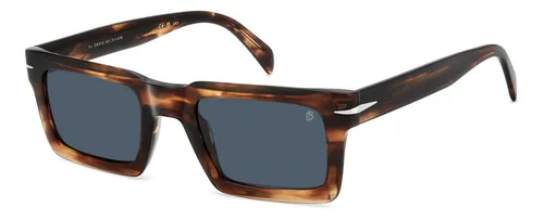 DAVID BECKHAM Sonnenbrille DB 7126/S EX4/KU - Sonnenbrille für Unisex Erwachsene mit UV400 Schutz, stylischem rechteckigem Design und hochwertigem Acetat-Rahmen in Braun und Blau.