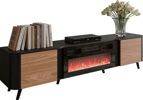 MIRJAN24 TV-Lowboard Volare 200 EF mit Kamin - TV-Halterungen: Modernes TV-Lowboard mit realistischem LED-Kamin und Heizfunktion für Gemütlichkeit im Wohnzimmer.