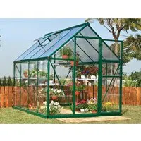Palram - Canopia Aluminium Gewächshaus Hybrid 68 | Robust und UV-beständig - Garten-Zubehör: Das Palram - Canopia Gewächshaus Hybrid 68 bietet eine stabile Aluminiumkonstruktion und bruchsichere Polycarbonat-Paneele mit 90 % Lichtdurchlässigkeit – ideal für optimale Wachstumsbedingungen!