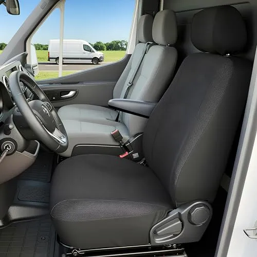 WALSER Autositzbezug VW T5 - Passform für Einzelsitz mit Armlehne - Autositzbezüge für VW T5, passgenau und aus strapazierfähigem Jacquard-Material, schützen Ihre Sitze optimal vor Abnutzung und sind leicht zu reinigen.