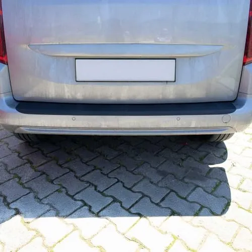 Ladekantenschutz Stoßstangenschutz Kompatibel mit Peugeot Rifter 2019-2023 Matt Schwarz ABS