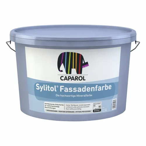 Caparol Sylitol Fassadenfarbe weiß 5l - Fassadenfarbe für wetterbeständige und hochdiffusionsfähige Beschichtungen, ideal für mineralische Untergründe und Renovierungen. Perfekt für langlebige Ergebnisse.