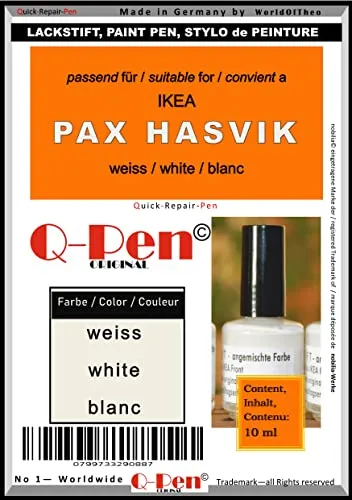 Farbstift Lackstift Touch-Up-Pen for IKEA PAX Hasvik white
