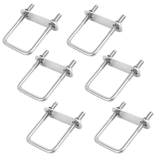Stücke M6 Bügelbolzen 100mm x 50mm U Bolzen Verschluss Edelstahl Bügelschrauben U-Schrauben mit Mutter und Rahmenplatte für Rohr Befestigung Auto Abschleppen 6