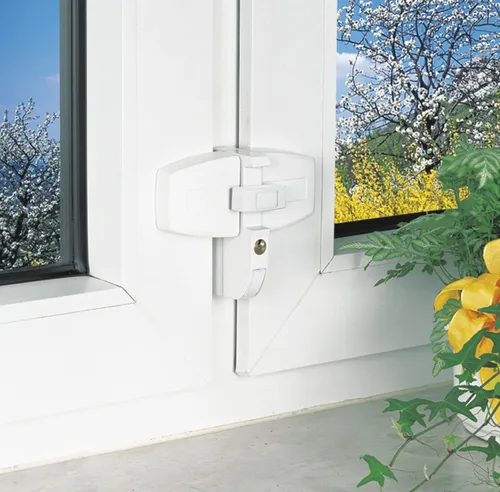 ABUS Doppelflügelfensterschloss DFS 95 B gleichschließend AL0125 braun - Fensterbeschläge & -schlösser, sicheres Doppelflügelfensterschloss für optimale Sicherheit, DIN-Richtung: Links/Rechts