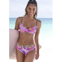 Bügel-Bikini-Top "Haruna" - Rosa, Muster-Mix, Gr. 36 - Cup D - Farbenfrohes Bikini Top im Mustermix mit verstellbaren Doppelträgern und herausnehmbaren Softcups. Ideal kombinierbar mit verschiedenen Unterteilen für einen individuellen Look.
