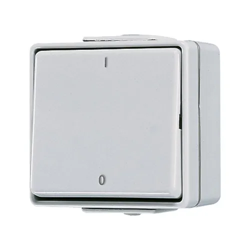 Jung Wippschalter 602 W – Eleganter Installationsschalter - Hochwertiger Wippschalter in grau, mit glänzender Oberfläche und 2-poliger Schaltung. Ideal für eine einfache Bedienung und zuverlässige Lichtsteuerung im Alltag.