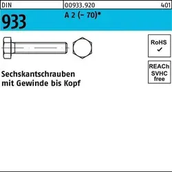 Reyher 933 V2a Sechskantschraube 8x40mm (200 Stück) - Hochwertige Sechskantschrauben aus V2A Edelstahl, ideal für vielfältige Anwendungen im Bau- und Montagebereich. Lieferung in praktischer Verpackung mit 200 Stück.