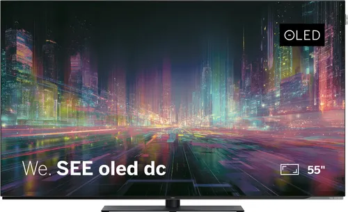 LOEWE We. See 55 Zoll OLED-TV, Dual Channel, Smart TV (Dolby Vision, 60 W Dolby Atmos, HDMI 2.1 120 Hz VRR, Apple AirPlay, Matter, Bluetooth Remote, extra flaches Monitor-Design)