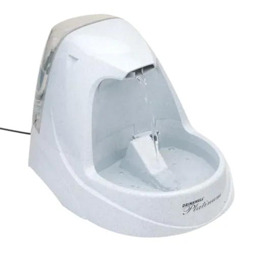 PetSafe Drinkwell Trinkbrunnen Platin - 5L Wasserkapazität, BPA-frei, duales Filtersystem für frisches Wasser und einfache Reinigung