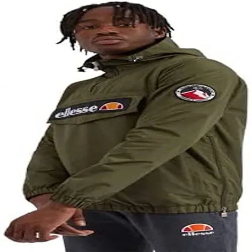 ellesse Mont 2 Herren-Jacke L khaki - Beliebte Jacke mit gesticktem Logo, Kapuze und praktischen Beuteltaschen, ideal für Freizeit und Outdoor Aktivitäten
