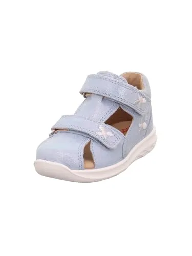 Superfit Bumblebee Sandale für Jungen und Mädchen, Hellblau 8400, 20 EU - Sandalen für Mädchen mit chromfrei gegerbtem Leder, liebevollen Stickdetails und 2 Klettverschlüssen für einfachen Einstieg und sicheren Halt.