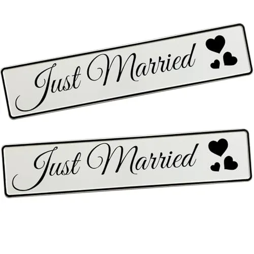 KFZ-Kennzeichen Hochzeit Just Married Deko Hochzeitsauto Schild Hochzeitskennzeichen 2 Stück für das Brautpaar Autokennzeichen Great Vibes