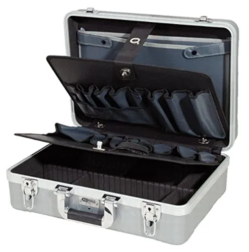 KS Tools ABS Hartschalen-Werkzeugkoffer mit Aluminiumrahmen - Robuster Werkzeugkoffer mit 2 abnehmbaren Werkzeugtafeln für individuelle Bestückung, abschließbar und belastbar bis 30 kg – ideal für Werkstatt und Zuhause.