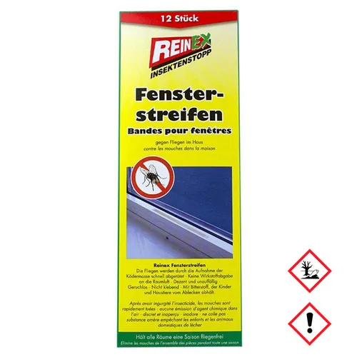 Reinex Insektenstopp Fensterstreifen gegen Fliegen im Haus 12Stück