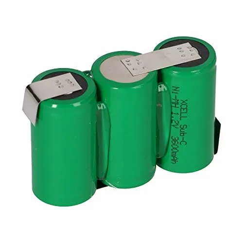 3er Reihe Akku Akkupack Sub-C 3600mAh 3,6V NiMH Mit Lötfahne F1x3 - Accu Batterie Sub C SC 2-0 Ah 3-6 Volt Batteriepack - Langlebig - Wartungsfrei