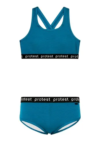 Protest Mädchen Bikini PRTBeau JR 152 - Stylischer Bikini für Mädchen mit abnehmbaren Cups und hipster Hose für optimalen Sitz. Ideal für unbeschwerte Tage am Strand oder Pool.