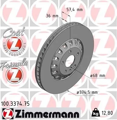 Zimmermann Bremsscheibe FORMULA Z 100.3374.75 - Autoteile, hochleistungsfähige Bremsscheibe für optimale Bremsleistung und Sicherheit bei jedem Fahrstil.