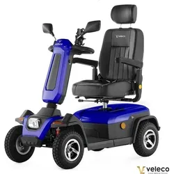 Veleco ® Sharpy Komfort 4 Rad Seniorenmobil - Sicher und Robust mit Straßenzulassung - Scooter mit ergonomischem, drehbarem Kapitänssitz für maximalen Komfort und Sicherheit. Vollfederung und Bluetooth-Lautsprecher sorgen für eine angenehme Fahrt.