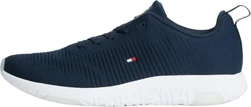 Tommy Hilfiger Herren Runner Sneaker Corporate Knit Rib Runner - Herren-Sneaker mit hohem Tragekomfort, leicht und atmungsaktiv für jeden Anlass, aus 100% Recycling-Polyester gefertigt.