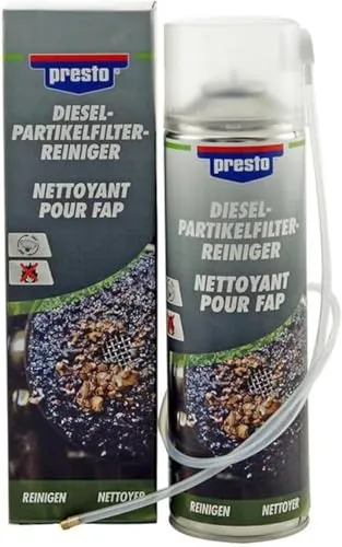 presto 416613 Dieselpartikelfilter-Reiniger 400 ml - Motorreinigerspray für Dieselpartikelfilter, einfache Anwendung ohne Demontage, inklusive Sprühsonde, lösemittelfrei und unbrennbar für optimale Ergebnisse.