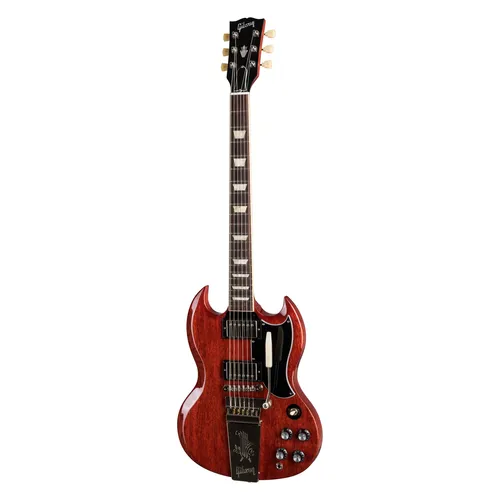Gibson SG 61 Standard Maestro VC - Vintage Cherry E-Gitarre - E-Gitarre mit Mahagoni Korpus und Slim Taper Halsprofil, ideal für vielseitige Klangvielfalt. Inklusive Koffer, Made in USA.