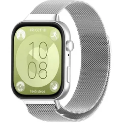 Milanese Metal Watch Arm Band mit Magnetverschluss Huawei Watch Fit 3 - Silber