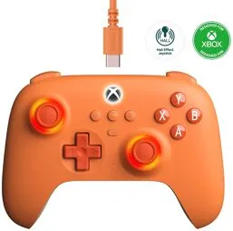 8BitDo Controller Ultimate C - orange für Xbox und PC - Gaming Controller, offiziell lizenziert von Xbox, mit interaktiven RGB-Joysticks und verbesserter Griffigkeit für ein optimales Spielerlebnis.