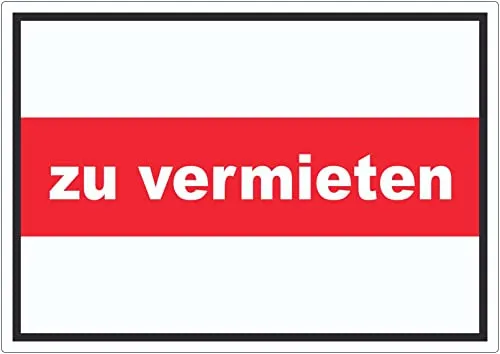 zu vermieten Aufkleber mit Text Werbeaufkleber A2 (420x594mm)