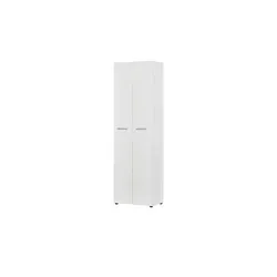 Carryhome Garderobenschrank Adana - Drohnen und Garderobenschränke, moderner 2-türiger Schrank in Hochglanz-Optik mit 5 Fächern und Kleiderstange für optimalen Stauraum.