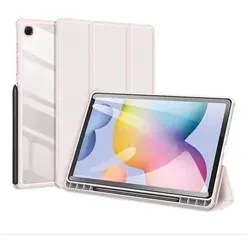 Toby Tablet-Ledertasche mit Stifthalter für Samsung Galaxy Tab S10 Ultra Pink - Elegante Tri-Fold Smart Folio Case für Samsung Galaxy Tab S10 Ultra. Mit integriertem Stifthalter und Standfunktion für komfortables Arbeiten und Mediengenuss.