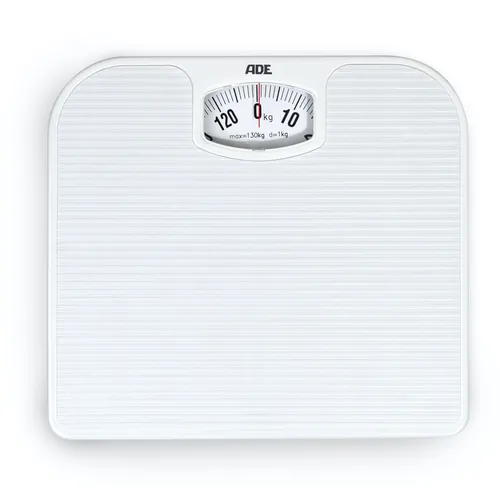 ADE Personenwaage Nina BM707 - Analog und mechanisch - Mechanische Waage bis 130kg, mit hochwertiger ABS-Kunststofffläche und leicht ablesbarem analogem Display – ideal für präzise und zuverlässige Gewichtsmessung.