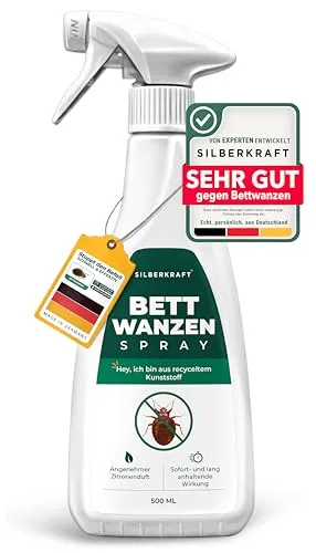 Silberkraft Bettwanzenspray 500 ml für Matratzen und Betten, effektiv Bettwanzen bekämpfen, hilfreiches Anti-Bettwanzen-Mittel