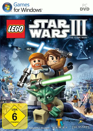 LEGO Star Wars III: The Clone Wars - PC DVD-Rom - Action & Abenteuer Spiel von 2012, neu und versiegelt, ideal für Fans der Star Wars Saga und geeignet für Kinder ab 6 Jahren.