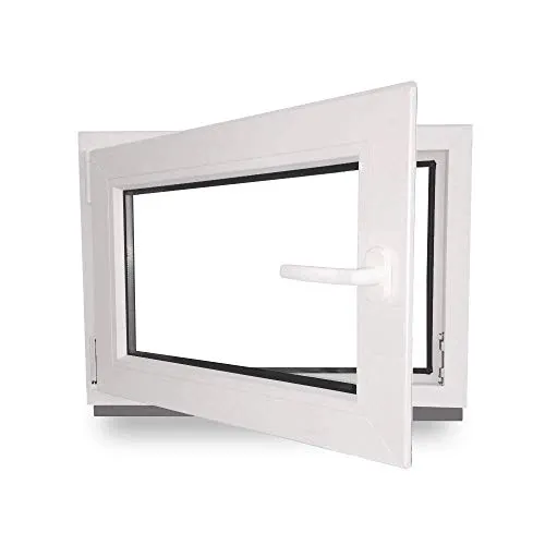 Kellerfenster 50 x 90 cm - Dreh- & Kippfunktion - Flügelfenster mit 2-fach Wärmeschutzverglasung für optimale Isolierung und Stabilität dank 60 mm Profil. Ideal für Neubau und Sanierung.