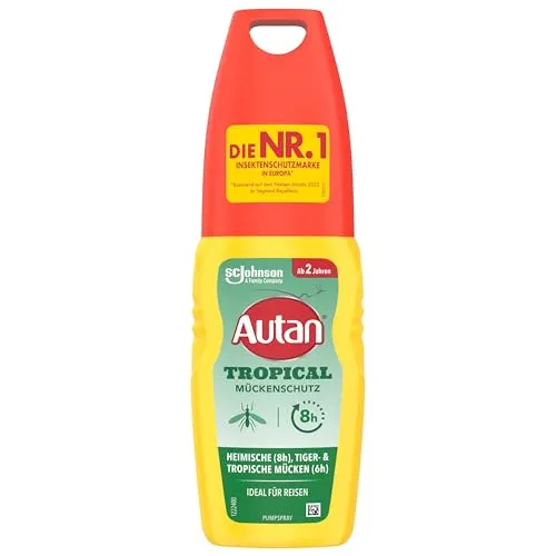 Autan Mückenschutz Pumpspray Tropical - Insektenspray mit 60 EUR/l Preis, bietet effektiven Schutz vor Mücken und ist ideal für tropische Reisen.