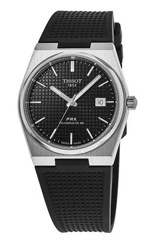 Tissot PRX T-Klassisch Powermatic 80 - Herrenuhr mit Gummiband - Armbanduhren mit Swiss Made Qualität, kratzfestem Saphirglas und 100m Wasserdichtigkeit - ideal für stilbewusste Herren.