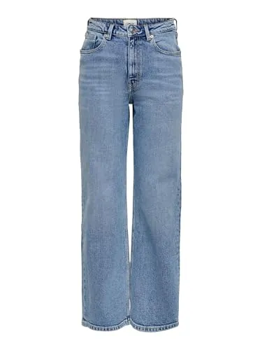 ONLJUICY Life HW Wide Leg NAS365 NOOS - Modische Jeans - Jeans in weitem Schnitt, aus 98% Baumwolle, 2% Elasthan, unterstützt die Better Cotton Initiative für nachhaltige Mode.