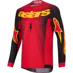 Alpinestars Supertech Scenz Trikot - Rot/Schwarz/Gelb - XL - Leichtes Pro Level Motocross-Trikot von Alpinestars mit ergonomischem Schnitt für optimale Bewegungsfreiheit. Strategische Belüftung sorgt für Komfort beim Fahren.