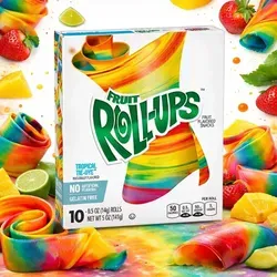Fruit Roll-Ups Tropical Tie-Dye 10 Pack (Einzelpackung mit 141g)