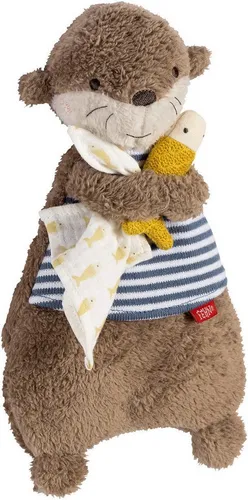 Fehn Wärmetier Otter – Wohltuendes Kuscheltier mit entnehmbarem Wärme- /Kältesäckchen – Körnerkissen für Babys und Kleinkinder ab der Geburt