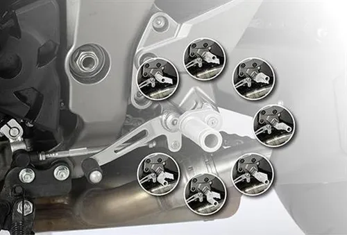 LSL Fußstützen Gelenkkits 8-fach verstellbar für Yamaha MT-07/Moto Cage - Fußrasten & Zubehör - 8-fach verstellbare Gelenkkits für optimale Fußpositionierung, ideal für Racer und Tourer, schnell einstellbar mit Innensechskantschlüssel.