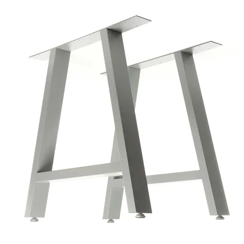 XPOtool Wiltec Tischbeine 2er Set 70x72cm Grau A-Form - Gestalten Sie Ihren individuellen Tisch mit diesen robusten Stahlkufen im eleganten A-Form-Design. Ideal für Esstische oder Schreibtische und einfach zu montieren.