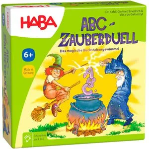 Haba Lernspiel ABC-Zauberduell - Magisches Buchstabenspiel für 2-4 Spieler ab 6 Jahren, fördert spielerisch das ABC-Lernen und Konzentration. Ideal für Vor- und Grundschulkinder, Spieldauer ca. 5-10 Minuten. Made in Germany.