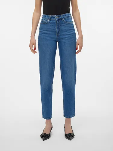 VERO MODA VMTESSA HR MOM Jeans - Nachhaltige Damenhose in Medium Blue Denim - Stylische Jeans für Damen aus recycelter Baumwolle; umweltfreundlich und modisch, ideal für den Alltag.